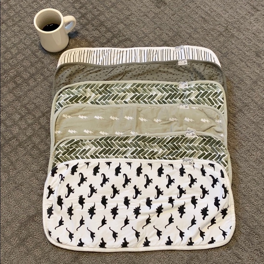 copper Pearl burp cloths - set of 6